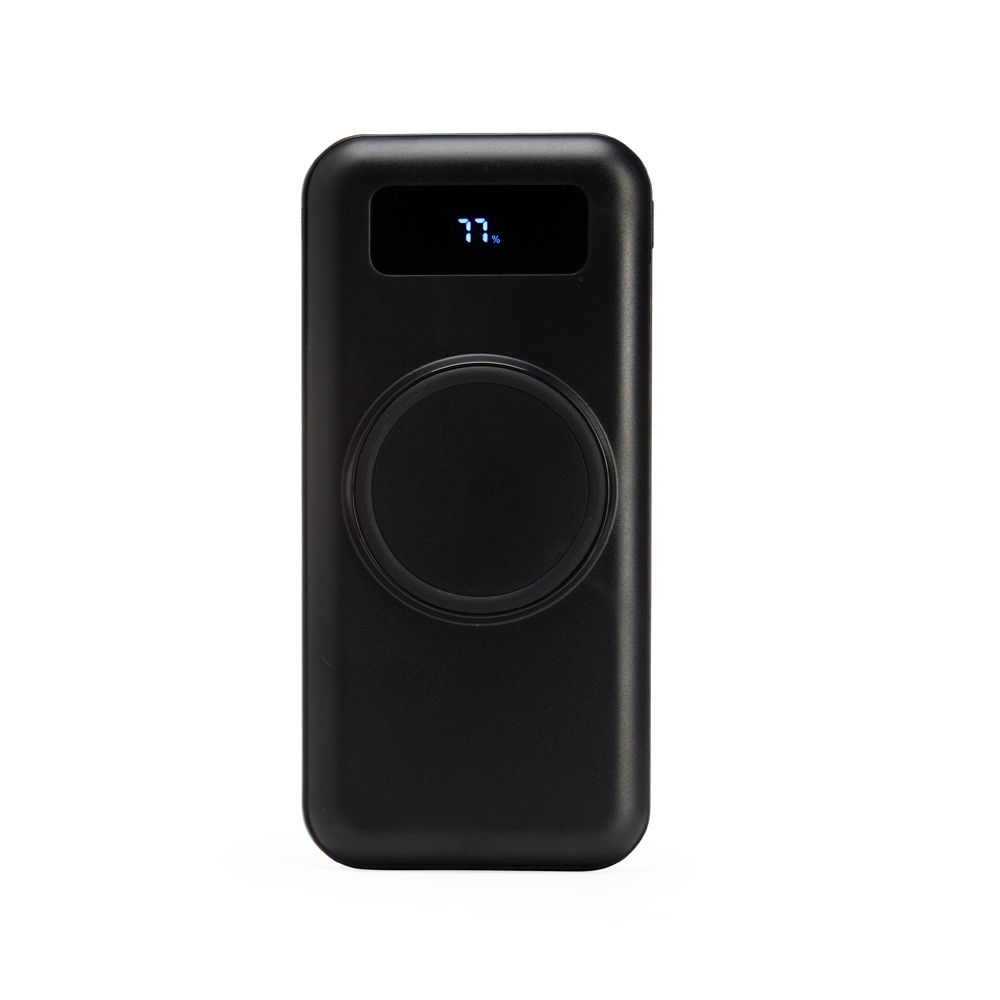 POWER BANK 10.000MAH COM CARREGAMENTO VIA INDUÇÃO OU VIA CABO