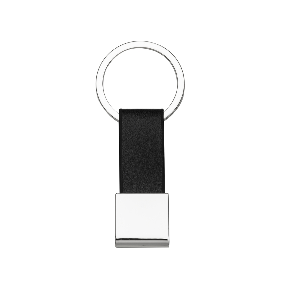 CHAVEIRO DE METAL C/ COURO 